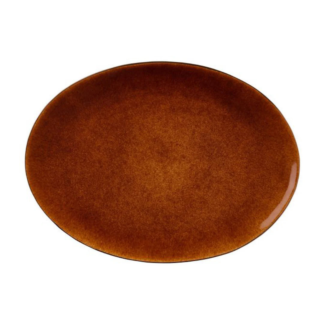 Bitz Living Stoneware Dish 34x45cm Black, Amber